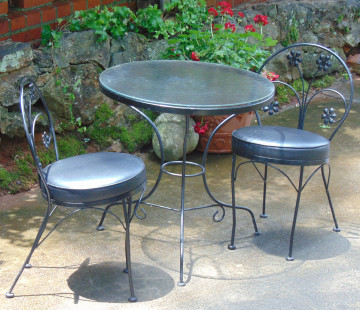 Vintage Wrought Iron Bistro Table and Chairs
