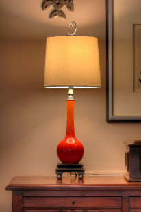 Orange Haegar Pottery Lamp